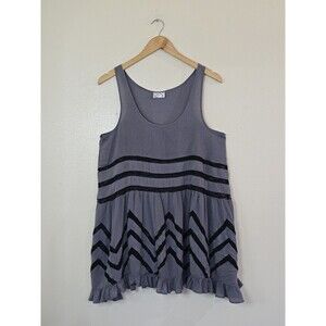 INTIMATELY FREE PEOPLE Voile & Lace Trapeze Slip Dress Tunic Top Scoop Neck M